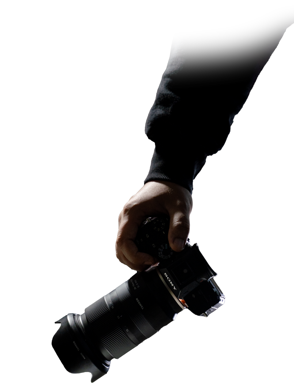 Main avec un appareil photo